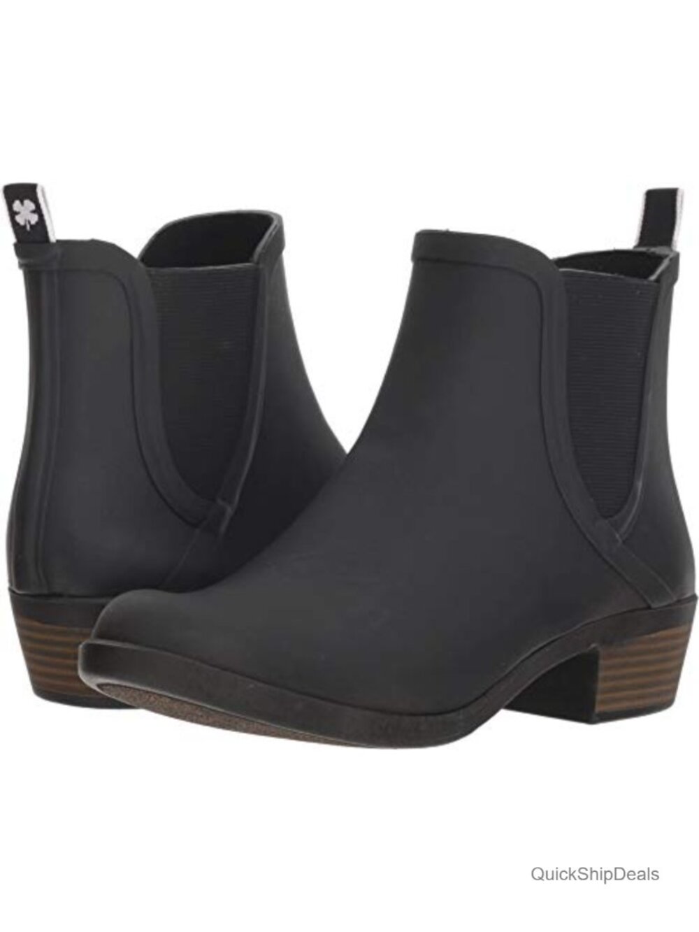Waterproof Rubber Rain Bootie Ankle Boot with Zipper Closure